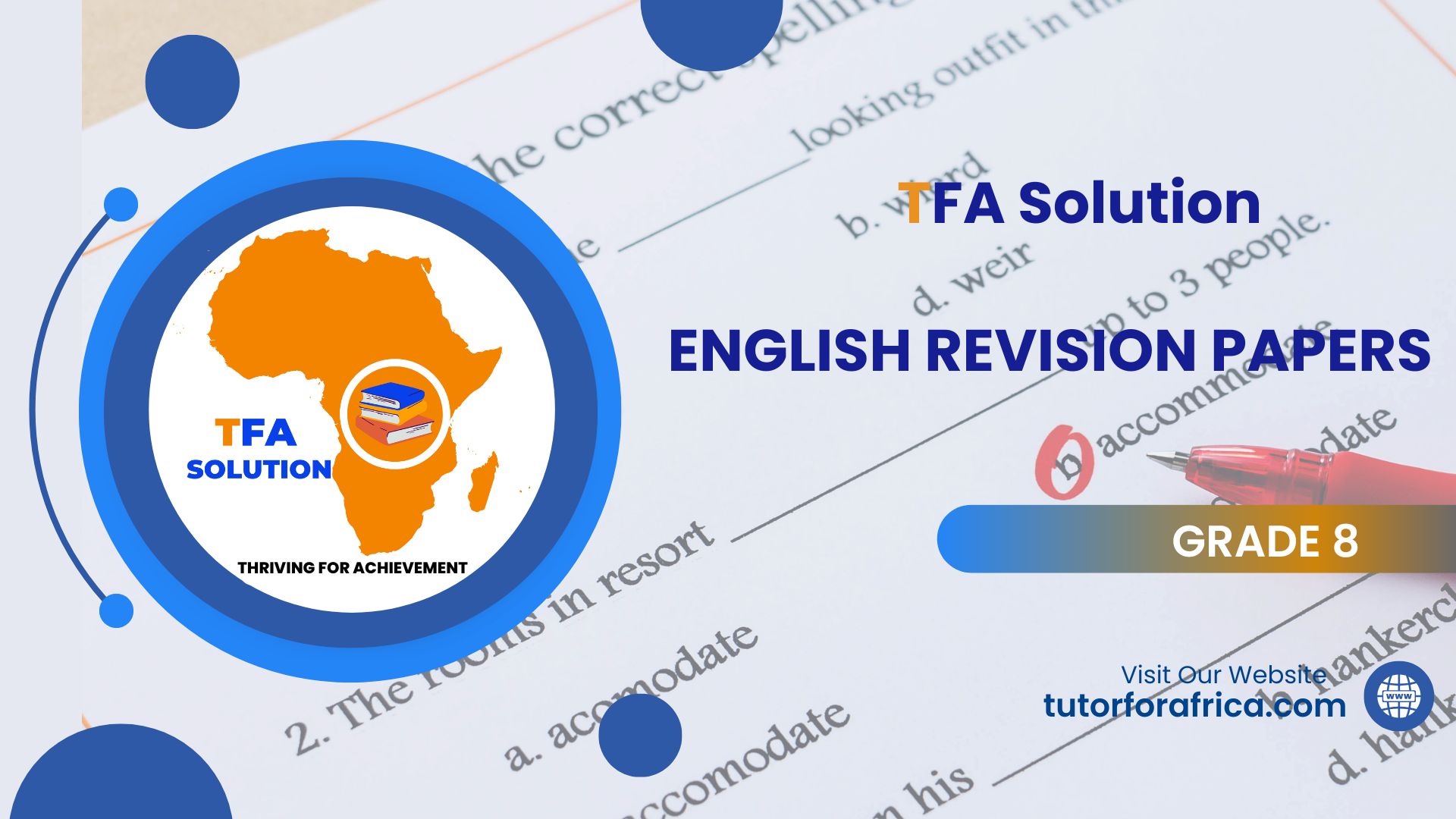 ENGLISH REVISION PAPERS-GRADE 8 2025